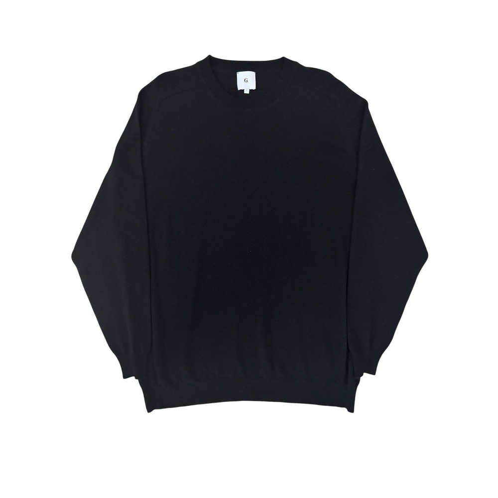 G Label by Goop GWYN Black Cashmere Oversized Crew Neck Sweater